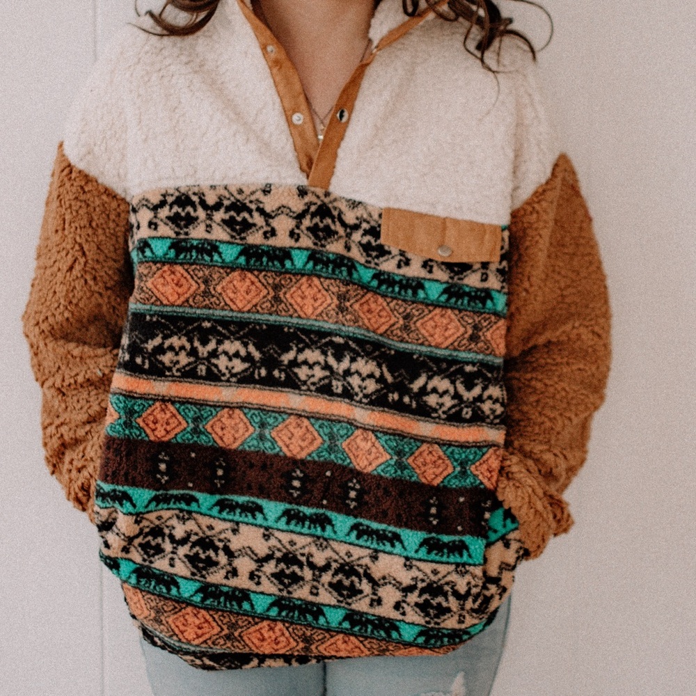 PrissyJane Fleece Pullover Western